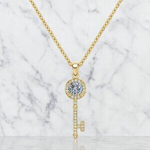 "Buvette" Lab Diamond 925 Key Necklace
